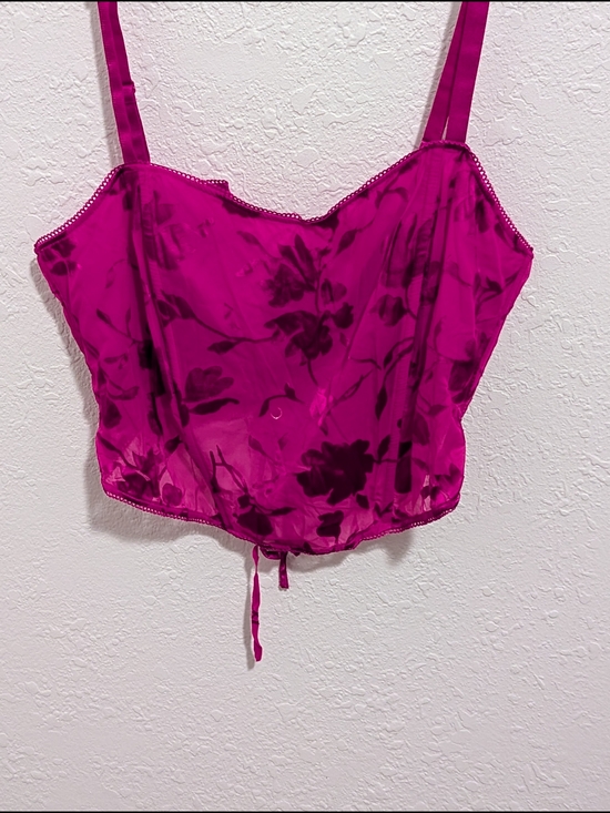 torrid Other - Torrid Fuchsia Pink Floral Burnout Velvet Bustier Tank